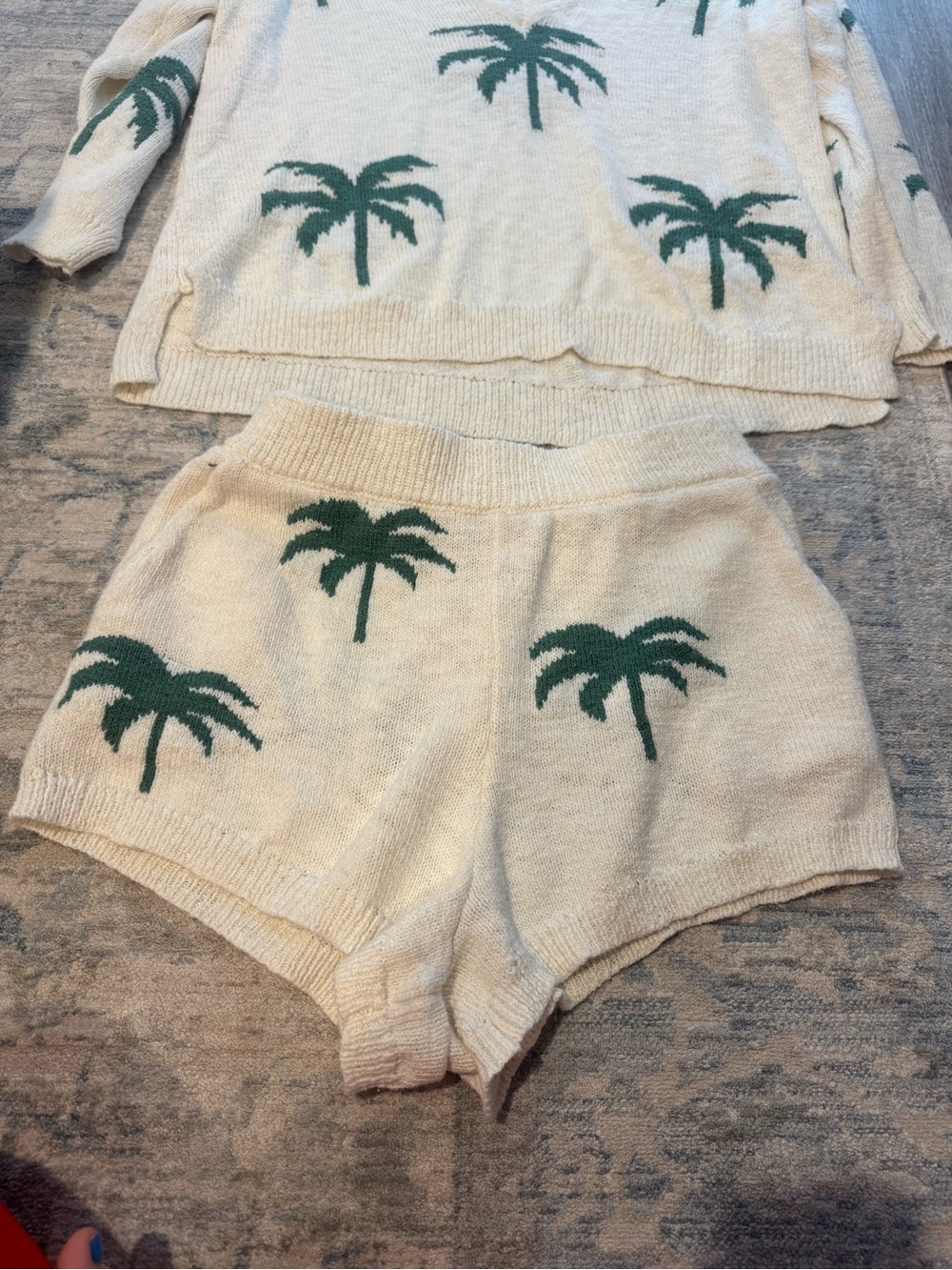 Show me your Mumu Cream Green Palm Tree knie set - Picture 4 of 9